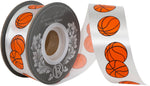 Load image into Gallery viewer, Basketball Satin Ribbon - White Color -- 1⅜" x 25 Yards