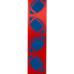 Load image into Gallery viewer, Homecoming Matte Footballs Cooler Ribbon –- Red / Royal Color -- 1⅜" x 25 Yards