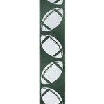 Load image into Gallery viewer, Homecoming Matte Footballs Cooler Ribbon –- Hunter Green / White Color -- 1⅜" x 25 Yards