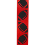 Load image into Gallery viewer, Homecoming Matte Footballs Cooler Ribbon –- Red / Black Color -- 1⅜" x 25 Yards