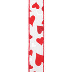 Load image into Gallery viewer, Valentine's Ribbon --- 20 yards --- 1 ½ inches -- Heart Glitter Tales Linen Wired Edge Ribbon