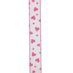 Load image into Gallery viewer, Valentine's Ribbon --- 25 yards --- 1 ½ inches -- Glitz Heart Wired Edge