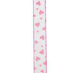 Load image into Gallery viewer, Valentine's Ribbon --- 25 yards --- 1 ½ inches -- Glitz Heart Wired Edge