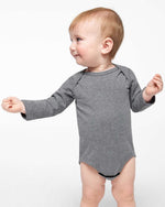 Load image into Gallery viewer, Baby Long Sleeve Jersey Bodysuit - 90% Cotton / 10% Polyester -- Granite Heather