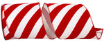 Load image into Gallery viewer, Outdoor Ribbon --- Candy Cane Grand Velvet Stripe Polypro Wired Edge Ribbon, Various Sizes