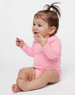 Load image into Gallery viewer, Baby Long Sleeve Jersey Bodysuit - 100% Cotton -- Pink