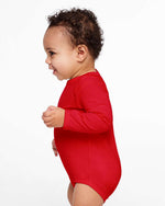 Load image into Gallery viewer, Baby Long Sleeve Jersey Bodysuit - 100% Cotton -- Red