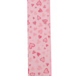 Load image into Gallery viewer, Valentine's Ribbon --- 10 yards --- 2 ½ inches -- Hearts Hopsack Tossed Wired Edge