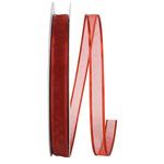 Load image into Gallery viewer, Corsage Ribbons --- 5/8 inch x 100 yards --- Sheer Satin Edge Value Ribbon -- Rust Color