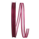 Load image into Gallery viewer, Corsage Ribbons --- 5/8 inch x 100 yards --- Sheer Satin Edge Value Ribbon -- Burgundy Color