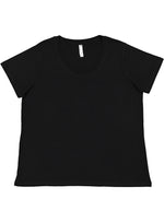 Load image into Gallery viewer, Ladies Curvy - Crew Neck -- Fine Jersey T-shirt -- Blended Black Color