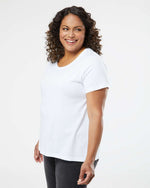 Load image into Gallery viewer, Ladies Curvy - Crew Neck -- Fine Jersey T-shirt -- Blended White Color