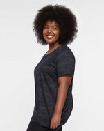Load image into Gallery viewer, Ladies Curvy - Crew Neck -- Fine Jersey T-shirt -- Storm Camo Color