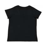 Load image into Gallery viewer, Ladies Curvy (V-Neck) -- Fine Jersey T-shirt -- Blended Black Color