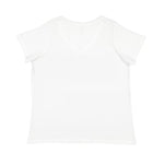 Load image into Gallery viewer, Ladies Curvy (V-Neck) -- Fine Jersey T-shirt -- Blended White Color
