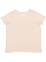 Load image into Gallery viewer, Ladies Curvy (V-Neck) -- Fine Jersey T-shirt -- Natural Heather Color