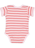 Load image into Gallery viewer, Short Sleeve -- Baby Bodysuit -- 100% Cotton -- Light Pink & Mauvelous Stripes