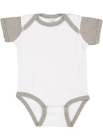 Load image into Gallery viewer, Short Sleeve -- Baby Bodysuit -- 100% Cotton -- White / Titanium