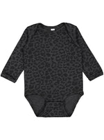 Load image into Gallery viewer, Baby Long Sleeve Jersey Bodysuit - 100% Cotton -- Black Leopard