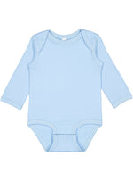 Load image into Gallery viewer, Baby Long Sleeve Jersey Bodysuit - 100% Cotton -- Light Blue