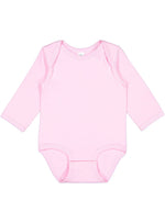 Load image into Gallery viewer, Baby Long Sleeve Jersey Bodysuit - 100% Cotton -- Pink