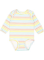Load image into Gallery viewer, Baby Long Sleeve Jersey Bodysuit - 100% Cotton -- Rainbow Stripe