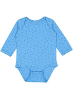 Load image into Gallery viewer, Baby Long Sleeve Jersey Bodysuit - 100% Cotton -- Blue Tradewind Spot