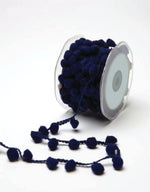 Load image into Gallery viewer, Large Pom Pom String Ribbon, 10 yards Roll -- Width: 1/2" (13mm), Various Colors