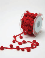 Load image into Gallery viewer, Large Pom Pom String Ribbon, 10 yards Roll -- Width: 1/2" (13mm), Various Colors