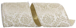Load image into Gallery viewer, Glitter / Metallic --- Filigree Regal Glitter Velvet Deluxe Backed Wired Edge Ribbon, Various Sizes