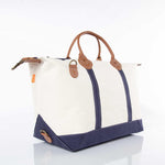 Load image into Gallery viewer, Weekender - Canvas & Leather Travel Bag -- Navy