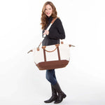 Load image into Gallery viewer, Weekender - Canvas & Leather Travel Bag -- Brown