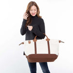 Load image into Gallery viewer, Weekender - Canvas & Leather Travel Bag -- Brown