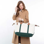 Load image into Gallery viewer, Weekender - Canvas & Leather Travel Bag -- Green