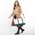 Load image into Gallery viewer, Weekender - Canvas & Leather Travel Bag -- Green