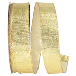 Load image into Gallery viewer, Outdoor Ribbon -- Gold Color -- Metallic Reflection Value Wire Edge -- Various Sizes