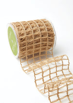Load image into Gallery viewer, Open Weave Burlap Net Ribbon with Wired Edge --- Various Colors -- 4 in x 10 yards