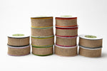 Load image into Gallery viewer, 2 Inch --- 100% Jute Burlap Ribbon with Color Wired Edge, 10 yards