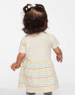 Load image into Gallery viewer, Infant Cotton Fine Jersey Dress ---(Sizes: 6M - 24M) --- Natural / Sunkissed Stripe