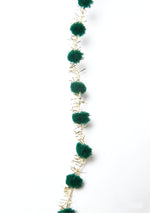 Load image into Gallery viewer, Mini Pom Pom Trim with Metallic Fringe, 10 yards Roll -- Width: 3/8" (10mm), Various Colors