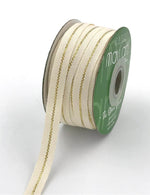 Load image into Gallery viewer, Canvas Ribbon (with woven metallic center line) --- 3/8 in x 30 yards