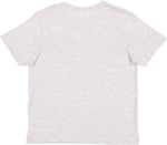 Load image into Gallery viewer, Ash blank youth cotton fine jersey crew neck T-shirt shown from the back on a white background.