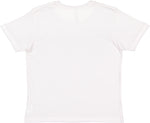 Load image into Gallery viewer, White blended blank youth cotton fine jersey crew neck T-shirt shown from the back on a white background.