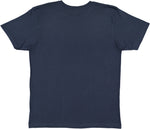Load image into Gallery viewer, Denim blank youth cotton fine jersey crew neck T-shirt shown from the back on a white background.