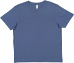 Load image into Gallery viewer, Indigo blank youth cotton fine jersey crew neck T-shirt shown from the front on a white background.