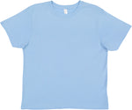 Load image into Gallery viewer, Light Blue blank youth cotton fine jersey crew neck T-shirt shown from the front on a white background.