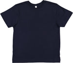 Load image into Gallery viewer, Navy blank youth cotton fine jersey crew neck T-shirt shown from the front on a white background.