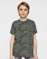 Load image into Gallery viewer, Youth Cotton Fine Jersey T-Shirt -- Vintage Camo