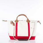 Load image into Gallery viewer, Weekender - Canvas & Leather Travel Bag -- Red