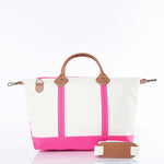 Load image into Gallery viewer, Weekender - Canvas & Leather Travel Bag -- Hot Pink